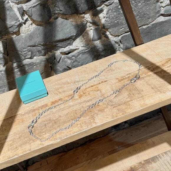 Tiffany & Co Long Infinity Station Sterling Silver Necklace - Picture 2 of 10